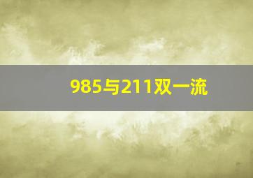 985与211双一流