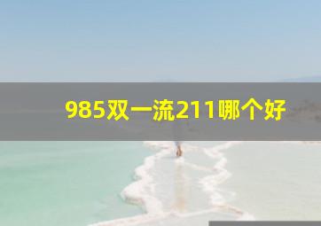 985双一流211哪个好