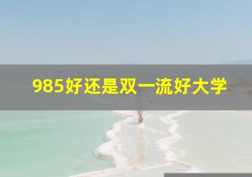 985好还是双一流好大学