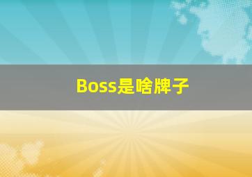 Boss是啥牌子