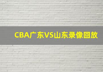 CBA广东VS山东录像回放