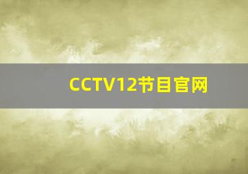 CCTV12节目官网