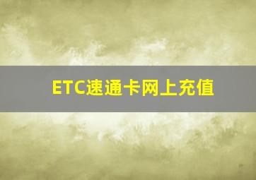 ETC速通卡网上充值