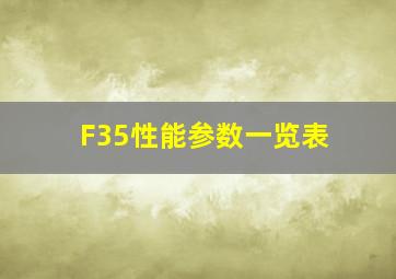 F35性能参数一览表