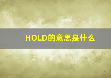 HOLD的意思是什么