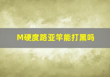 M硬度路亚竿能打黑吗