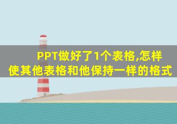 PPT做好了1个表格,怎样使其他表格和他保持一样的格式