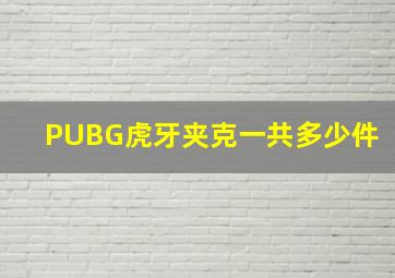 PUBG虎牙夹克一共多少件