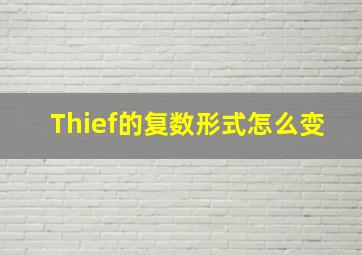 Thief的复数形式怎么变