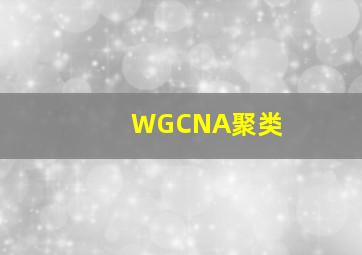 WGCNA聚类