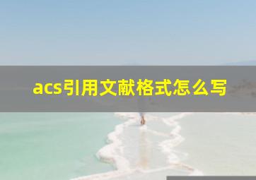 acs引用文献格式怎么写