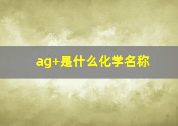 ag+是什么化学名称