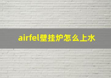 airfel壁挂炉怎么上水