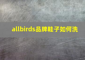 allbirds品牌鞋子如何洗