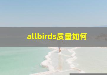 allbirds质量如何