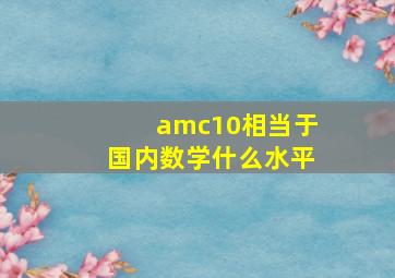 amc10相当于国内数学什么水平