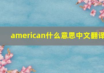 american什么意思中文翻译