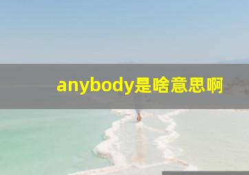 anybody是啥意思啊