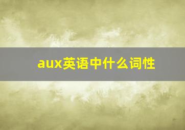 aux英语中什么词性