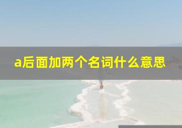 a后面加两个名词什么意思