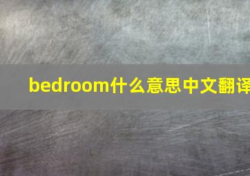 bedroom什么意思中文翻译