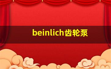 beinlich齿轮泵