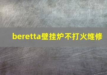 beretta壁挂炉不打火维修