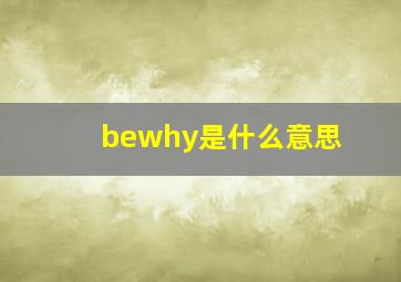 bewhy是什么意思