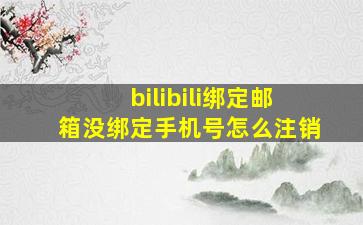 bilibili绑定邮箱没绑定手机号怎么注销