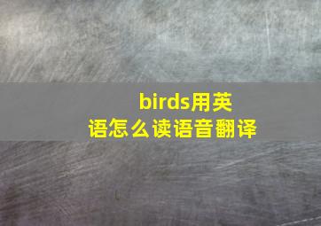 birds用英语怎么读语音翻译