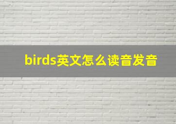 birds英文怎么读音发音