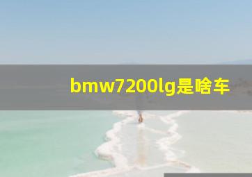 bmw7200lg是啥车