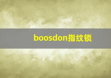 boosdon指纹锁