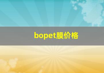 bopet膜价格