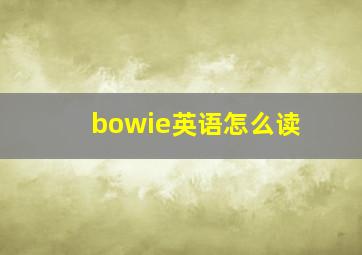 bowie英语怎么读