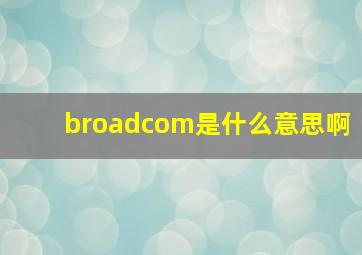 broadcom是什么意思啊