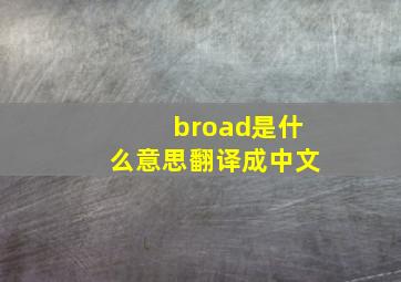 broad是什么意思翻译成中文