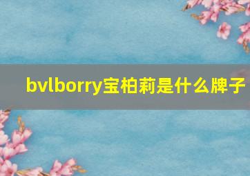 bvlborry宝柏莉是什么牌子