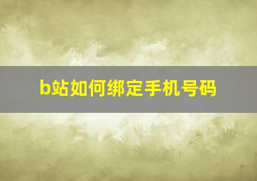 b站如何绑定手机号码