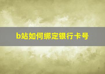 b站如何绑定银行卡号