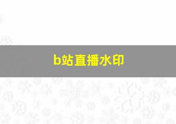 b站直播水印