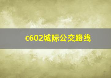 c602城际公交路线