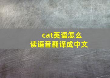 cat英语怎么读语音翻译成中文