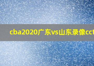 cba2020广东vs山东录像cctv5