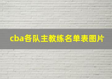 cba各队主教练名单表图片