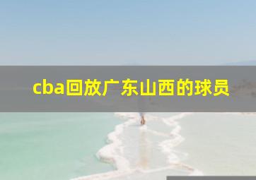 cba回放广东山西的球员