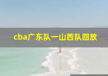 cba广东队一山西队回放