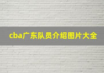 cba广东队员介绍图片大全