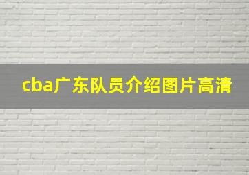 cba广东队员介绍图片高清