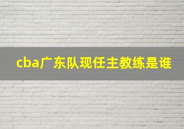 cba广东队现任主教练是谁